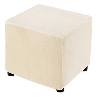 Stretch Foot Stool Cover, Footrest Slipcover with Elastic Footstool Protector