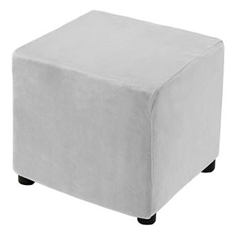 Stretch Foot Stool Cover, Footrest Slipcover with Elastic Footstool Protector