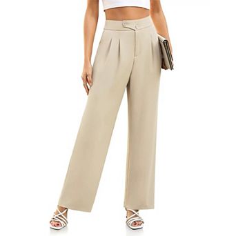 Women's High Waist Wide Leg Pants With Pockets Business Casual