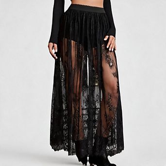 Women's Gothic Lace Sheer Skirt