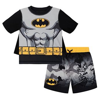 DC Comics Justice League Cosplay Rash Guard and Swim Trunks Set