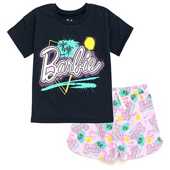 Barbie 2 pc T-Shirt and French Terry Shorts Set