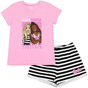 Barbie 2 pc T-Shirt and French Terry Shorts Set