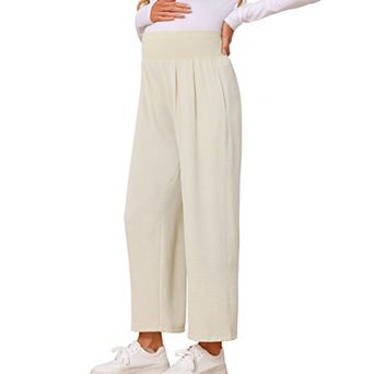 Maternity Work Pants Wide Leg Lightweight and Comfortable for All-Day Wear