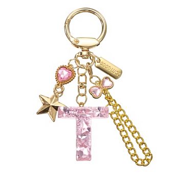 Initial Letter Keychain for Women, Bling Chain Charm for Bag Backpack Purse