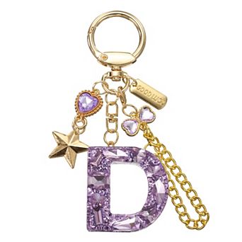 Initial Letter Keychain for Women, Bling Chain Charm for Bag Backpack Purse