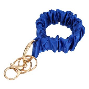 Scrunchie Keychain Wristlet, Stretchy Removable Scrunchie Lanyard Bracelet Key Chain Holder