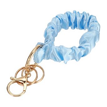 Scrunchie Keychain Wristlet, Stretchy Removable Scrunchie Lanyard Bracelet Key Chain Holder