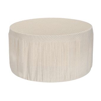 Round Footstool Slipcover, Stretch Protector Covers Furniture Protector Cover with Elastic Bottom