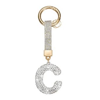 Initial Letter Keychain, Rhinestone Alphabet Keychains for Key Handbags Bag Purse