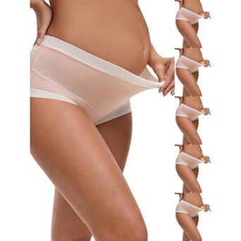 6 Packs Women's Maternity Full Coverage Briefs High Waisted Elasticity Invisible Panties
