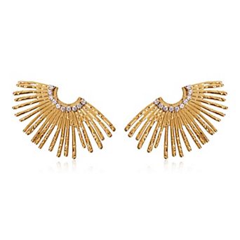 Jewels by Sunaina Minka Clip-On Earrings Stainless Steel with Zircon Details