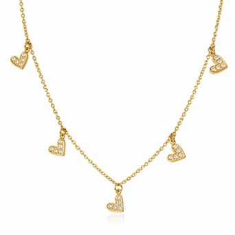 Jewels By Sunaina Abiha Heart Necklace for Women, 18K Gold Plated Stainless Steel Jewelry
