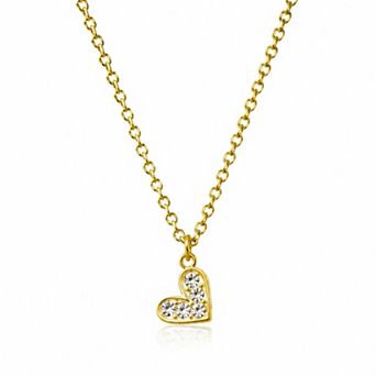 Jewels By Sunaina Abiha Heart Necklace for Girls, 18K Gold Plated Stainless Steel Kids Jewelry