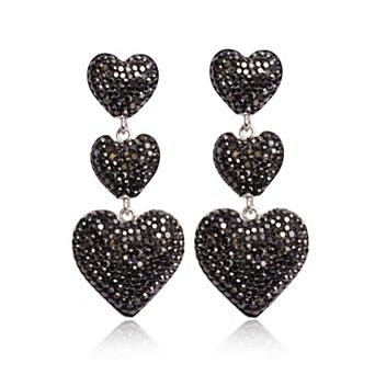 Jewels by Sunaina Mona Triple Heart Drop Earrings for Women, Yellow Gold Plated 925 Sterling Silver