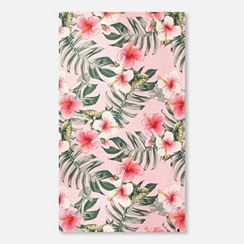 Kids Girl Beach Towel Hibiscus Print