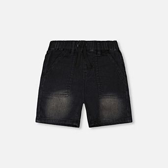 Baby Boy French Terry Denim Drawstring Shorts