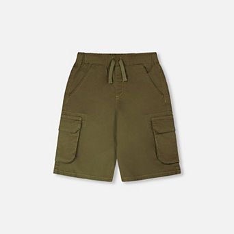 Baby Boy Stretch Twill Bermuda with Cargo Pockets