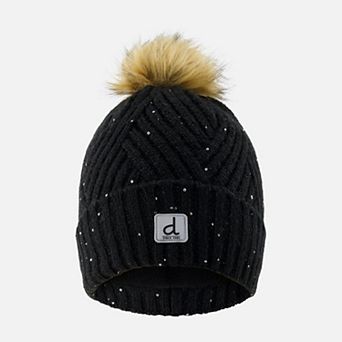Big Kids Girl Winter Chevron Knit Hat with Pompom