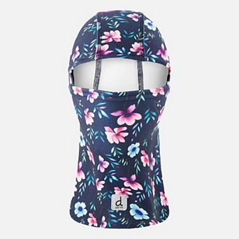 Toddlers Girl Brushed Jersey Floral Print Balaclava with Reflective Patch