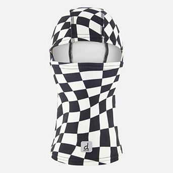 Toddlers Boy Brushed Jersey Checkered Print Balaclava with Reflective Patch
