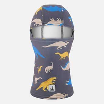 Big Kids Boy Brushed Jersey Dinosaur Print Balaclava with Reflective Patch