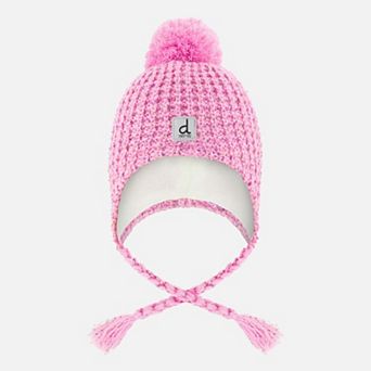 Baby Girl Marled Winter Peruvian Knit Hat with Pompom