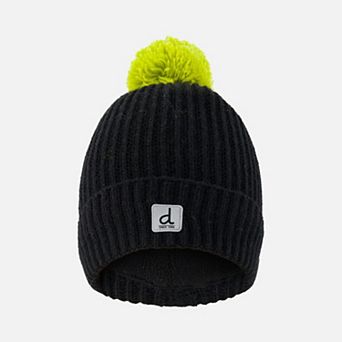Toddlers Boy Ribbed Winter Knit Hat with Pompom