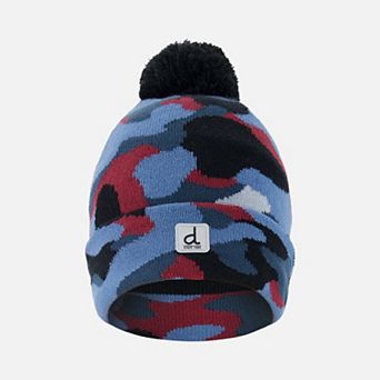 Toddlers Boy Camouflage Winter Knit Hat with Pompom