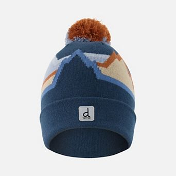 Toddlers Boy Mountain Jacquard Winter Knit Hat with Pompom