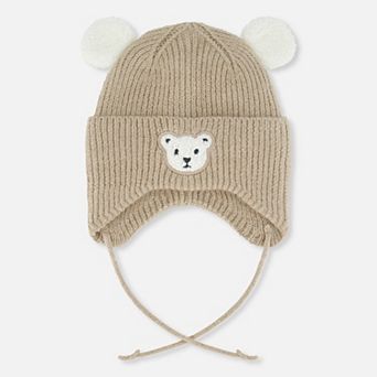 Baby Unisex Winter Knit Hat with Ear Flaps and Ears