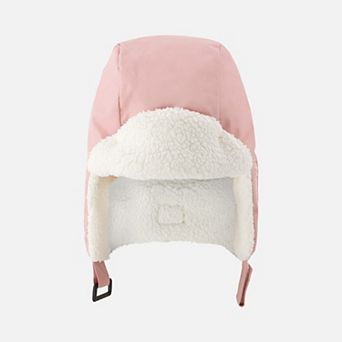 Baby Girl Faux Fur-Trimmed Chapka with Ear Flaps and Chin Strap