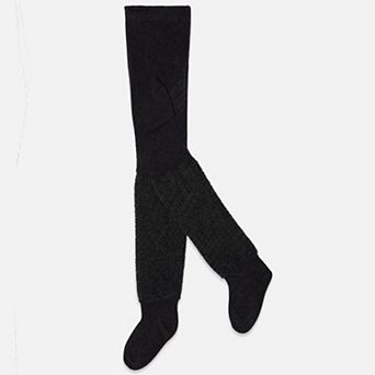 Big Kids Girl Knit Fur-Textured Tights