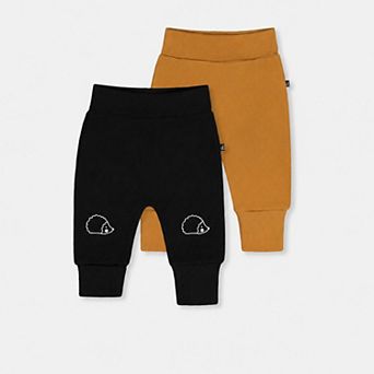 Baby Boy Two Pack Organic Cotton Evolutive Pants with Hedgehog Details
