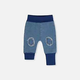 Baby Unisex French Terry Denim Knee Patch Evolutive Pants