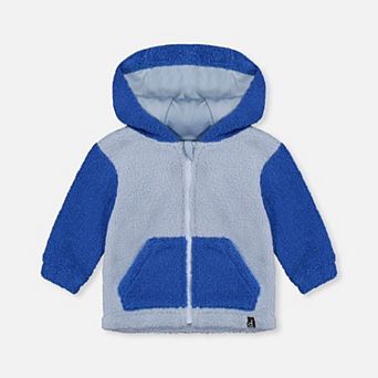 Baby Boy Sherpa Bear Ear Hooded Zip Jacket