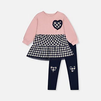 Baby Girl Gingham Heart Tunic and Leggings Set