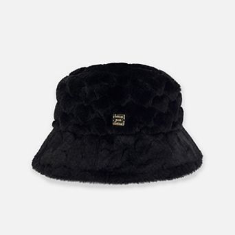 Toddlers Girl Wide Brim Faux Fur Bucket Hat