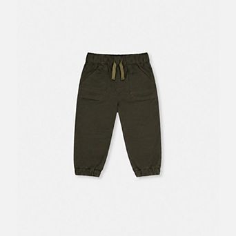 Baby Boy Stretch Canvas Patch Pocket Jogger Pants