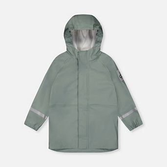 Big Kids Unisex Color-Block Raglan Sleeve Hooded Rain Jacket