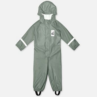 Little Kids Unisex Color-Block Hooded Full-Zip Rain One Piece