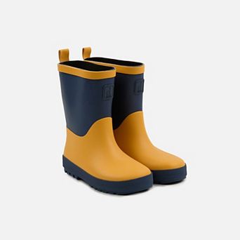 Kids Boy Two-Tone Treaded Pull-On Rain Boots