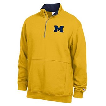 Men's Champion Maize Michigan Wolverines Fleece Quarter-Zip Pullover