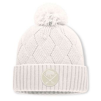 Women's Fanatics Cream Buffalo Sabres Level Up Cuffed Knit Hat with Pom