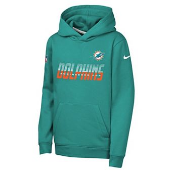 Youth Nike Aqua Miami Dolphins Sideline Dri-FIT Hoodie