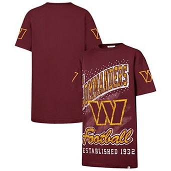 Women's '47 Burgundy Washington Commanders Oversized Gemstone Swash T-Shirt Dress