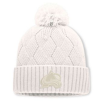 Women's Fanatics Cream Colorado Avalanche Level Up Cuffed Knit Hat with Pom