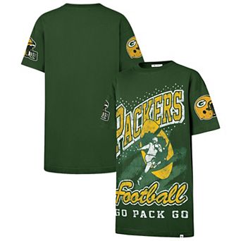 Women's '47 Green Green Bay Packers Oversized Gemstone Swash T-Shirt Dress