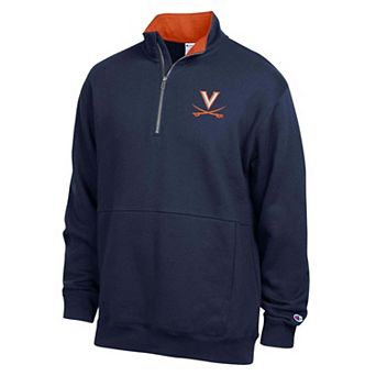 Men's Champion Navy Virginia Cavaliers Fleece Quarter-Zip Pullover