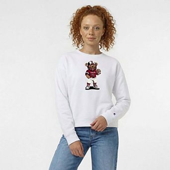 Women's Champion White South Carolina Gamecocks Teddy Bear Sweatshirt
